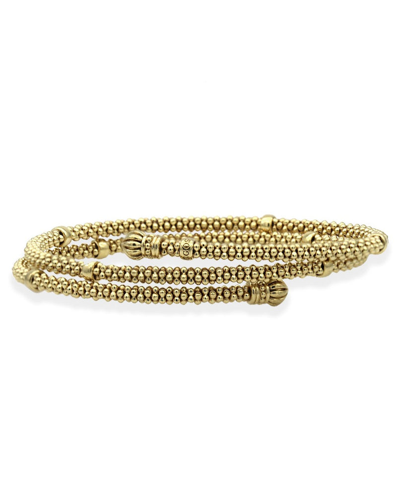 Lagos Caviar Beaded Wrap Bracelet in Gold