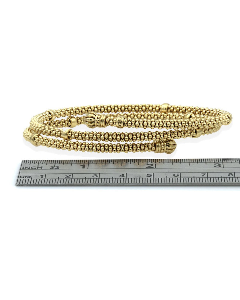 Lagos Caviar Beaded Wrap Bracelet in Gold