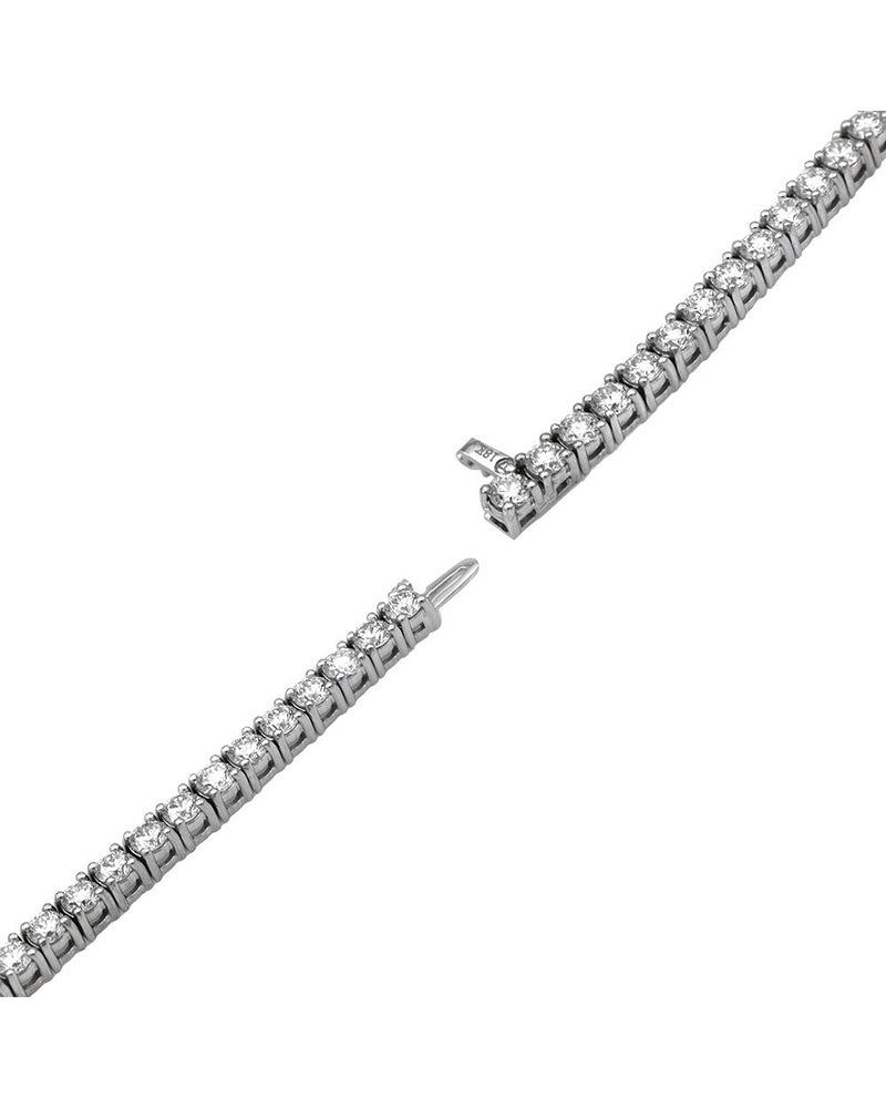 Round Diamond Inline Bracelet in White Gold