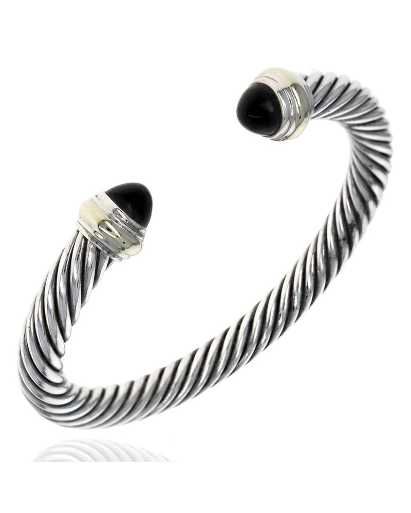 David Yurman Cable Classics SS/14k Onyx Cuff