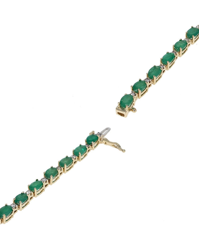 Alternating Emerald and Diamond Inline Bracelet