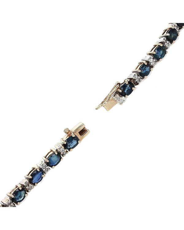 Alternating Sapphire and Diamond Inline Bracelet