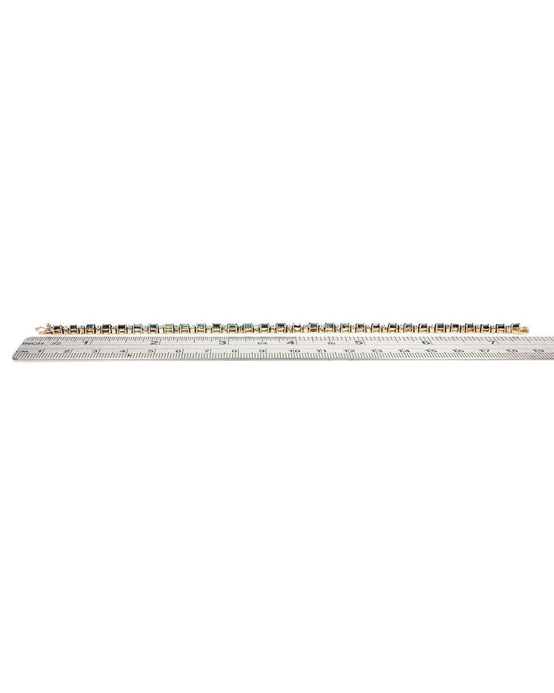 Alternating Sapphire and Diamond Inline Bracelet