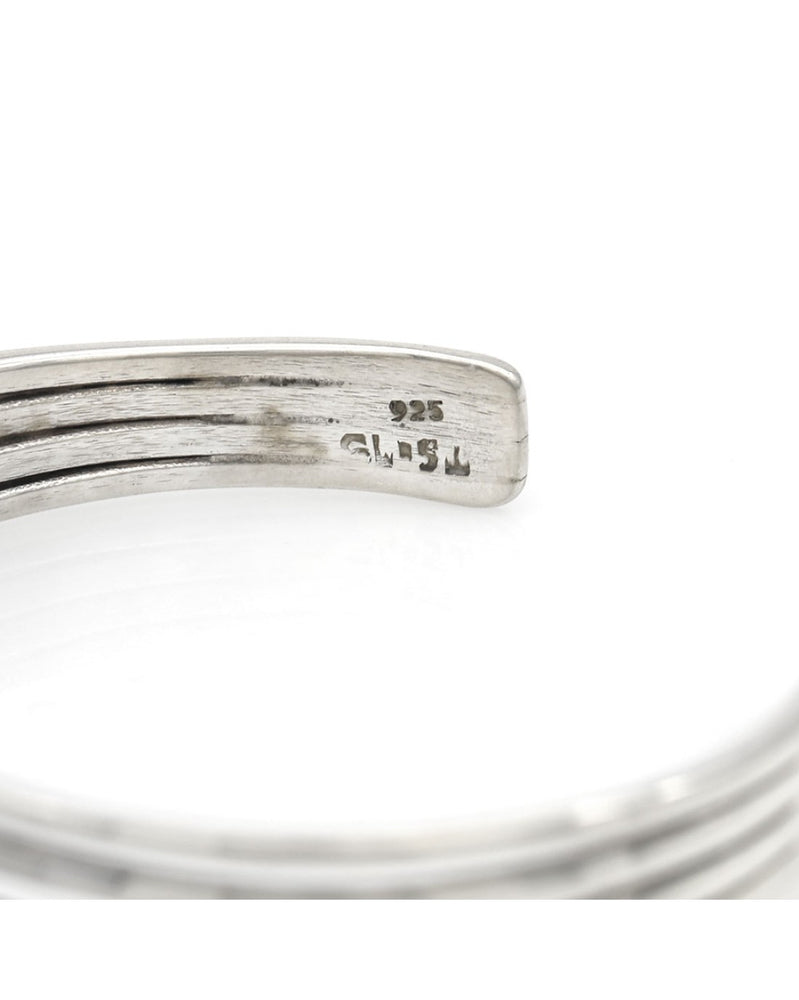 4 Row Open Cuff Bracelet in Sterling Silver