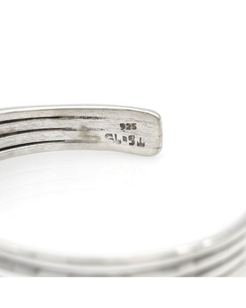 4 Row Open Cuff Bracelet in Sterling Silver