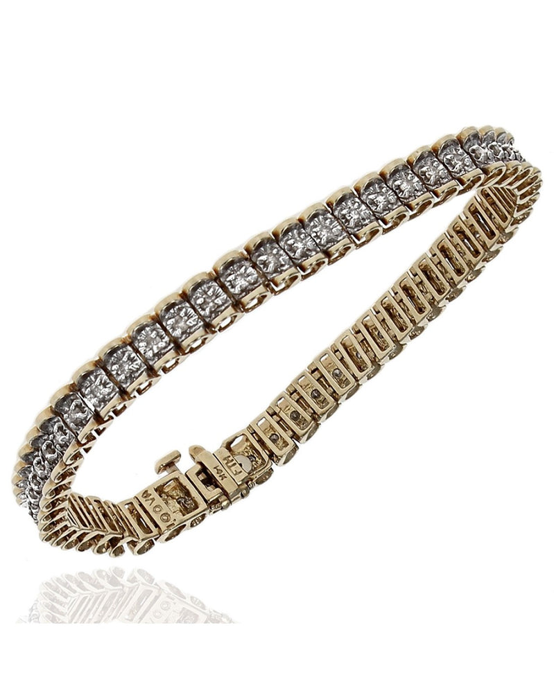 Diamond Inline Bracelet with Scalloped Edges