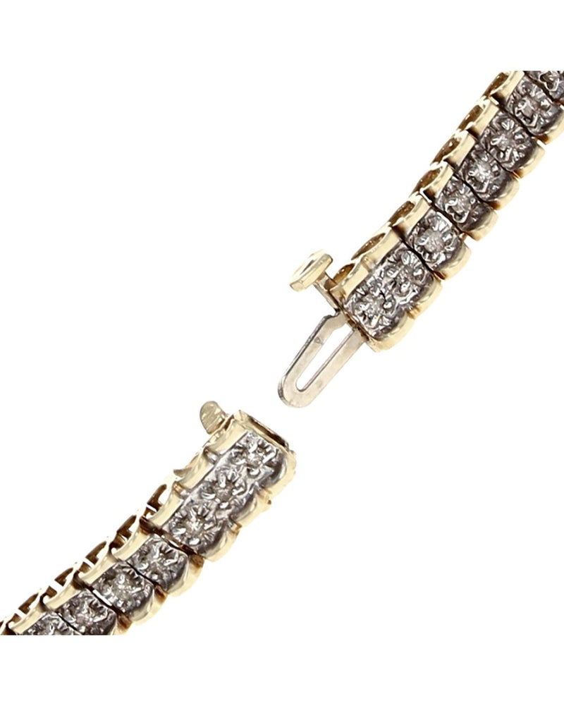 Diamond Inline Bracelet with Scalloped Edges