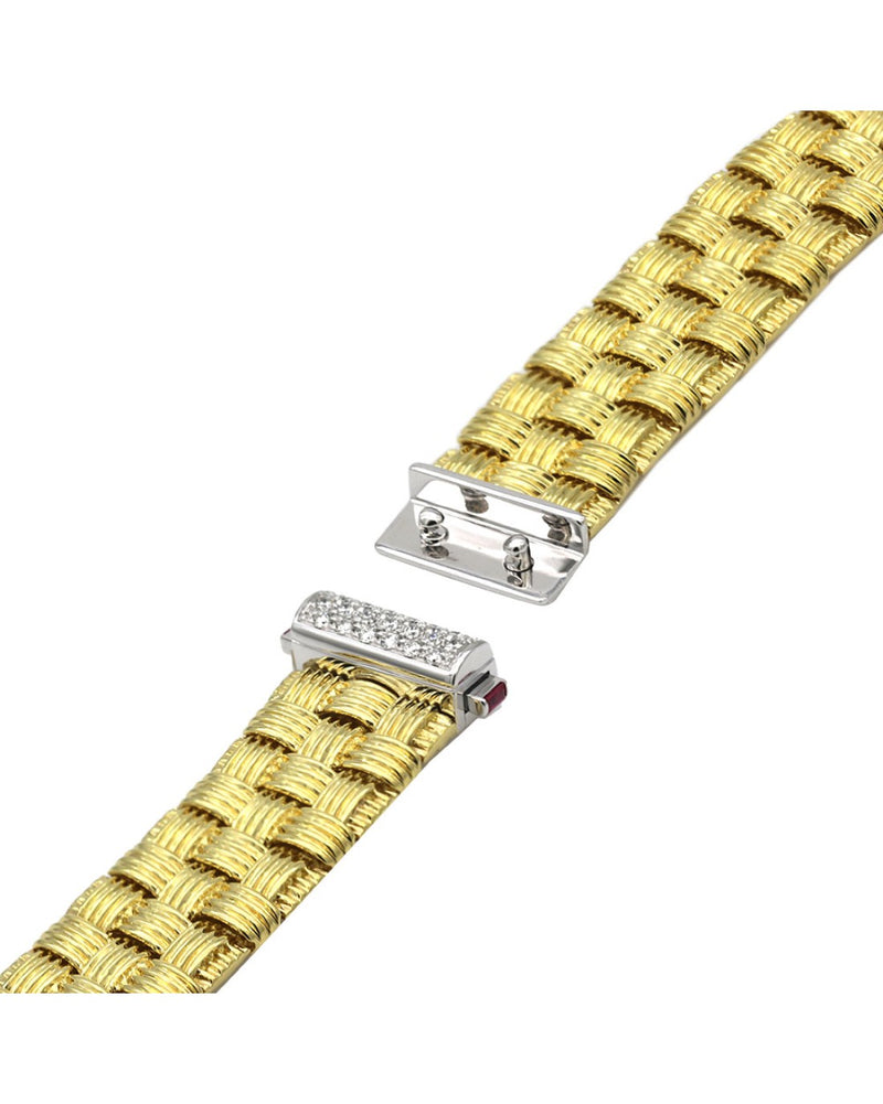 Roberto Coin Appassionata Wove Bracelet with Diamond Clasp