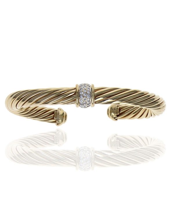 David Yurman Classic Cable Diamond Station Cuff