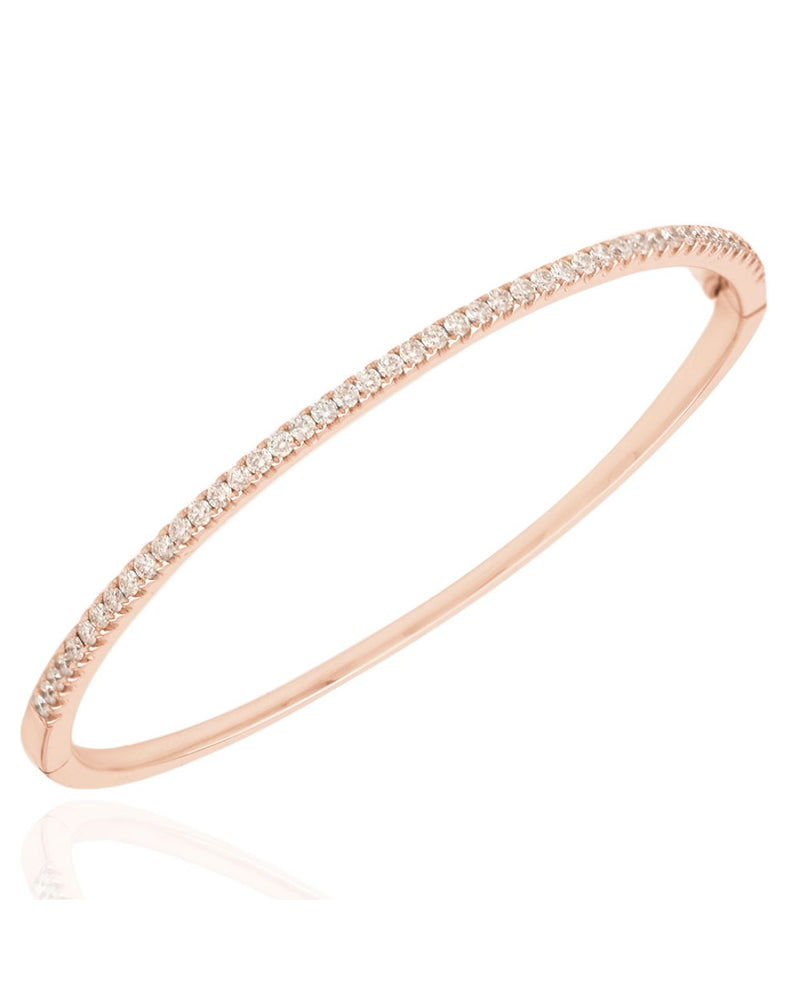 Diamond Hinged Bangle Bracelet in Rose Gold