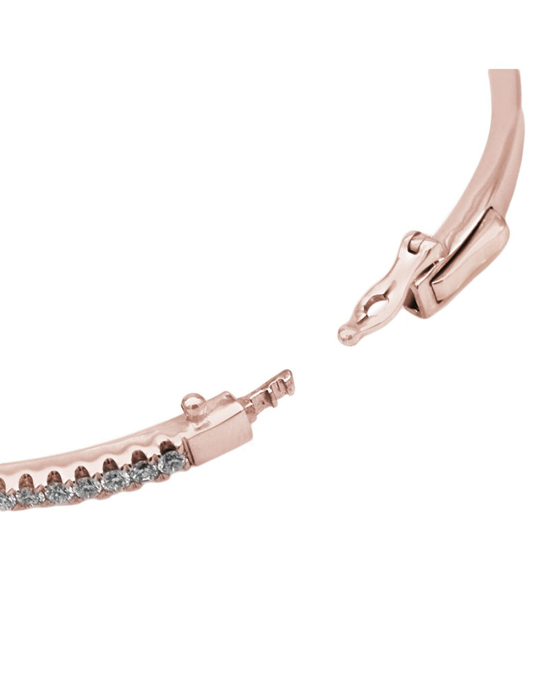 Diamond Hinged Bangle Bracelet in Rose Gold