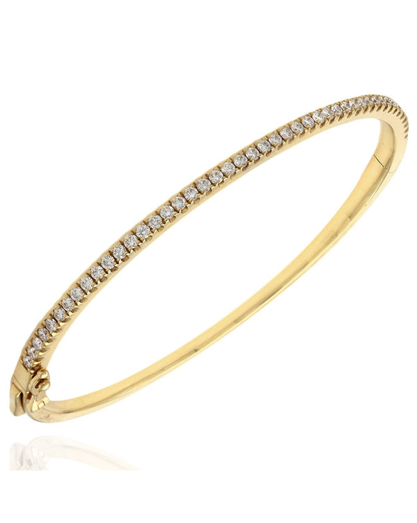 Diamond Hinged Bangle Bracelet in Gold