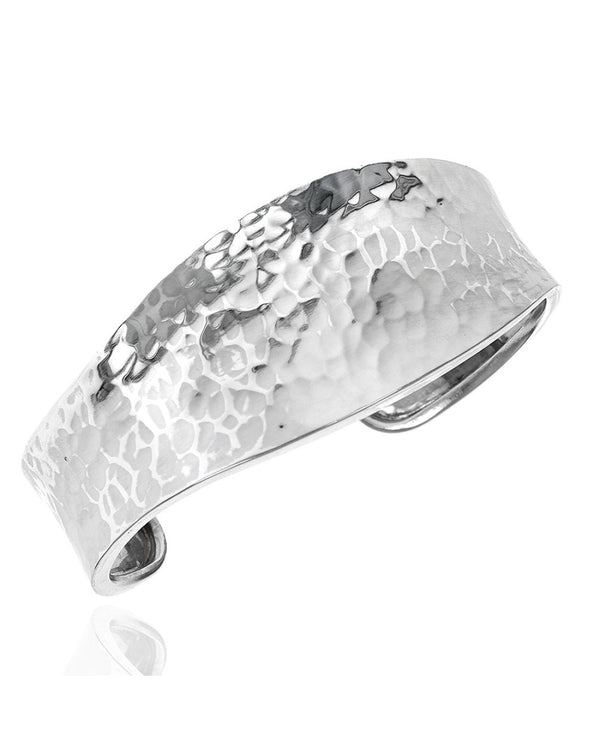 Hammered Cuff Bracelet in Sterling Silver