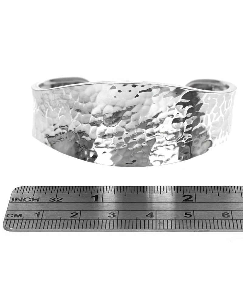 Hammered Cuff Bracelet in Sterling Silver