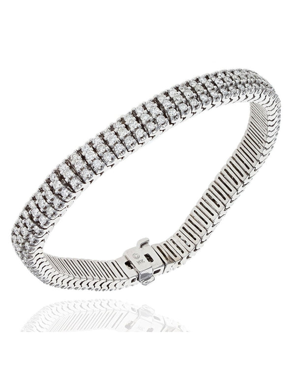 3 Row Diamond Pave Bracelet