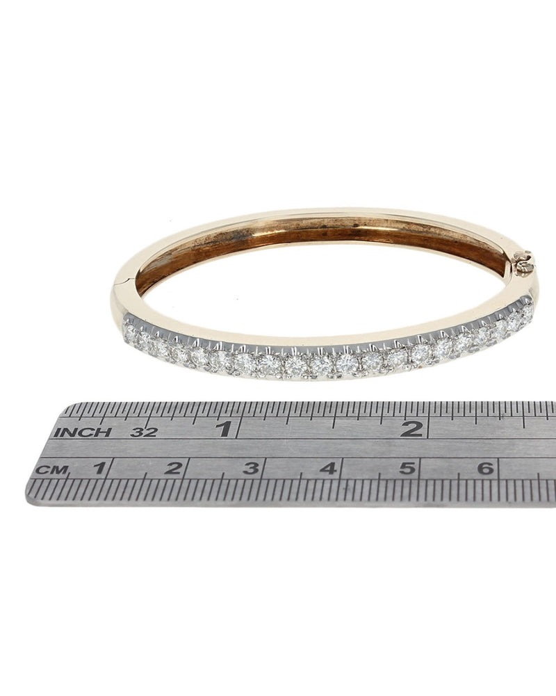 Diamond Hinged Bangle Bracelet in Gold