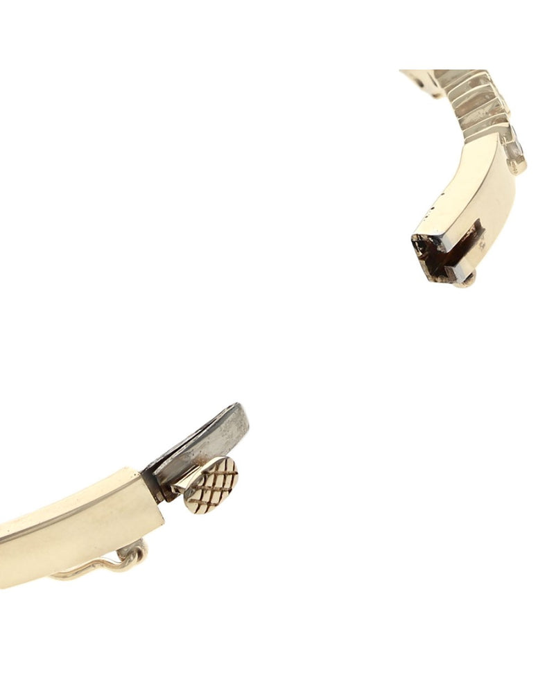 Diamond Squiggle Hinged Bangle Bracelet in Yellow Gold