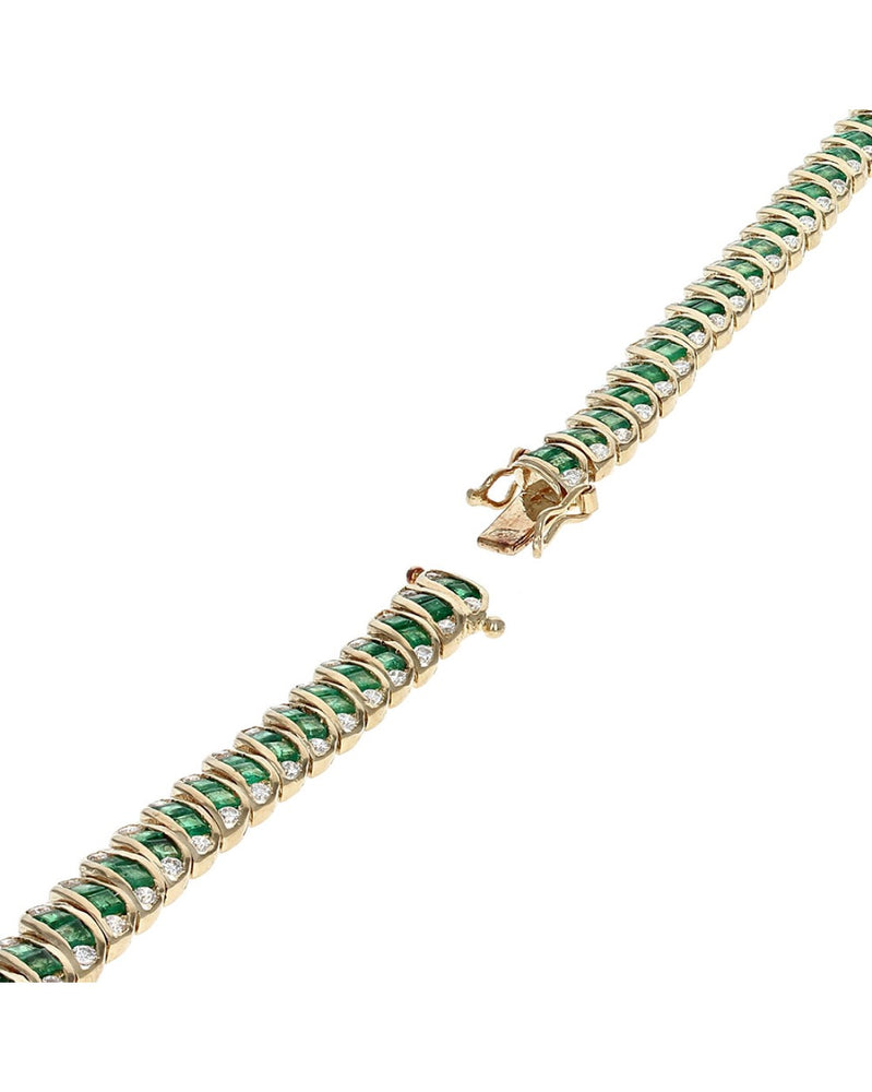 Emerald and Diamond S Link Bracelet