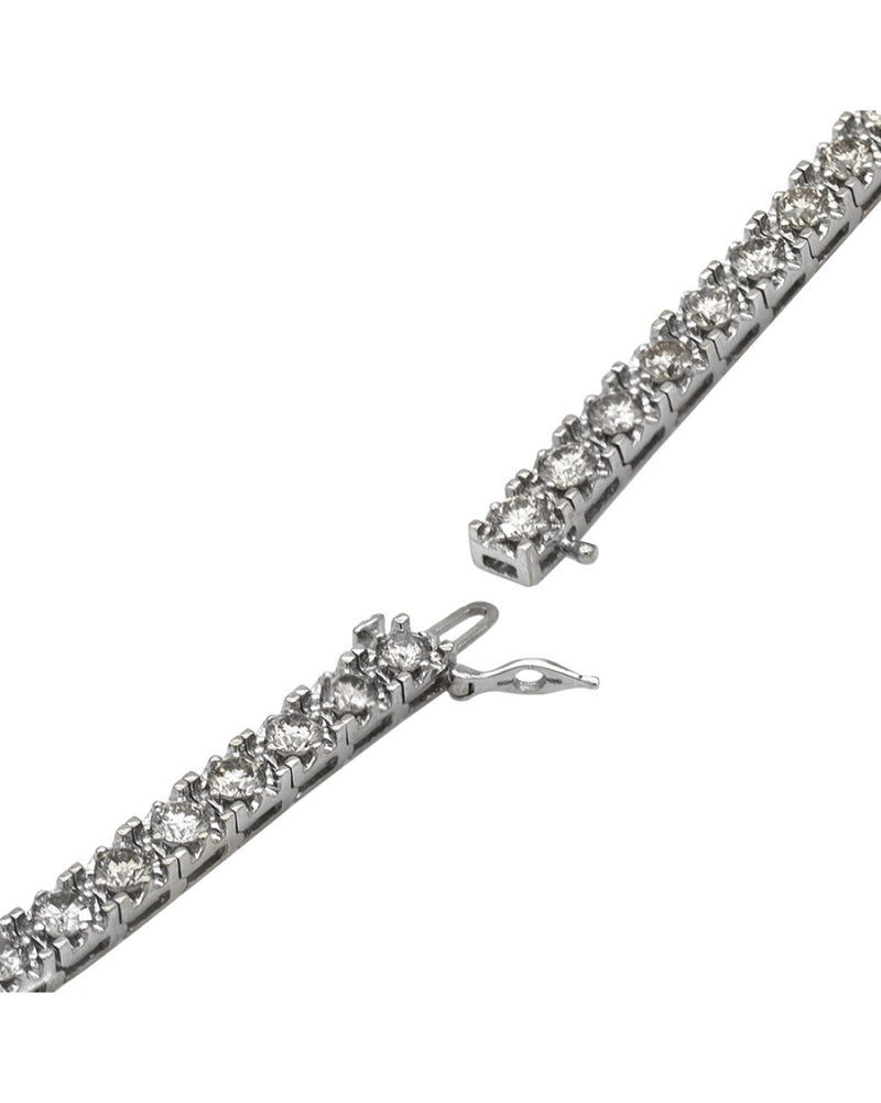 Diamond Square Inline Bracelet in White Gold