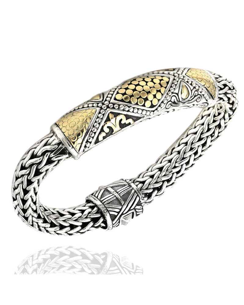 John Hardy Dot Classic Chain Bracelet in Silver and Gold