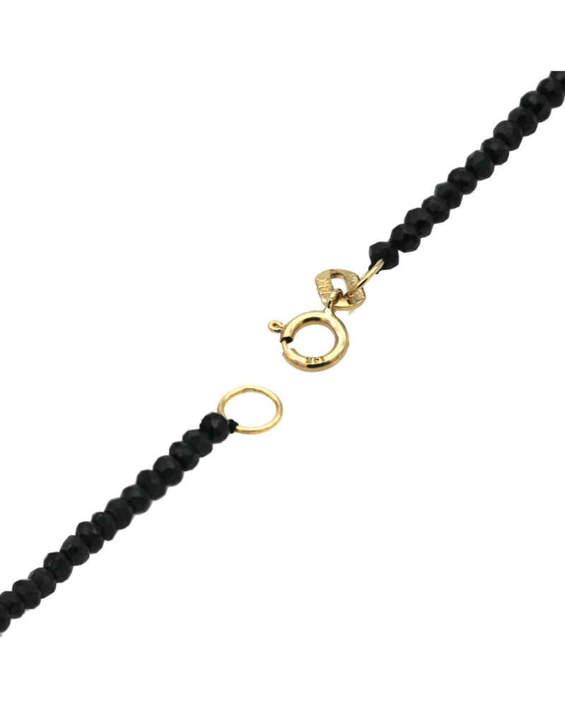 Black Onyx Bead Horizontal Cross Bracelet