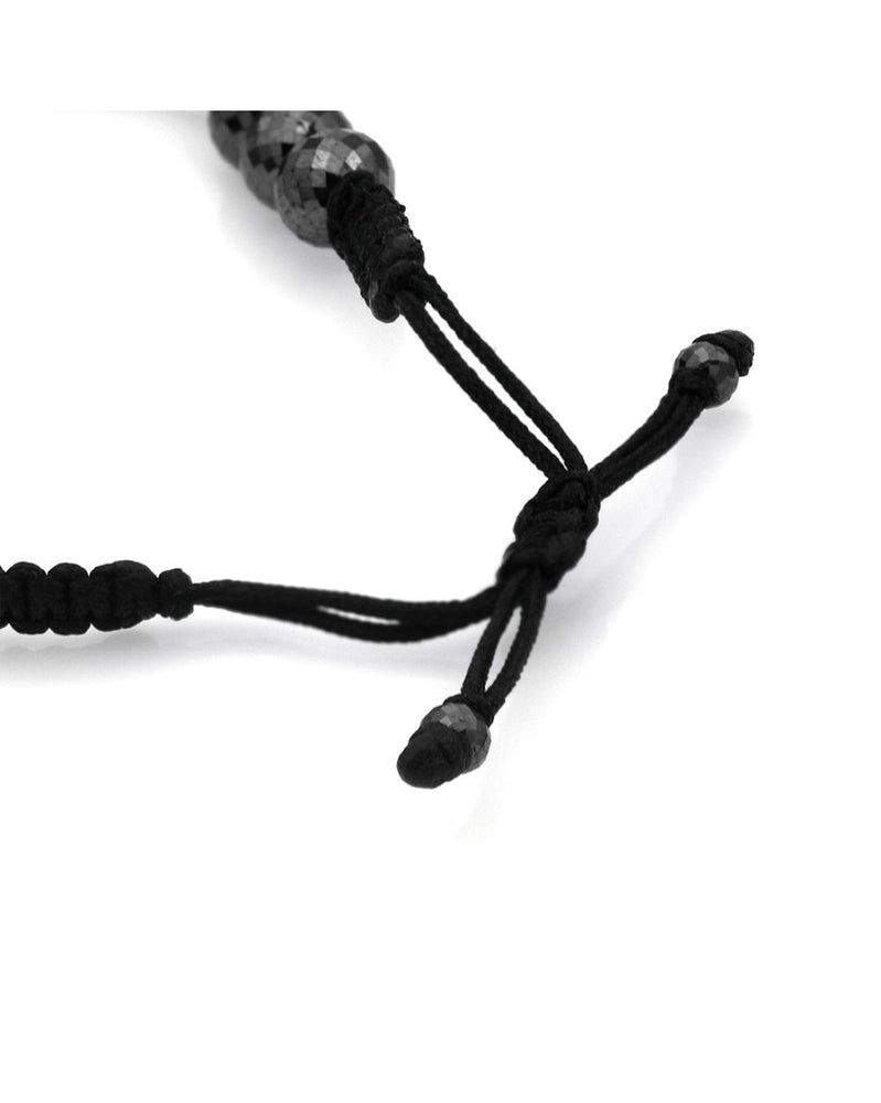 Black Diamond Bead Bracelet on Silk Cord