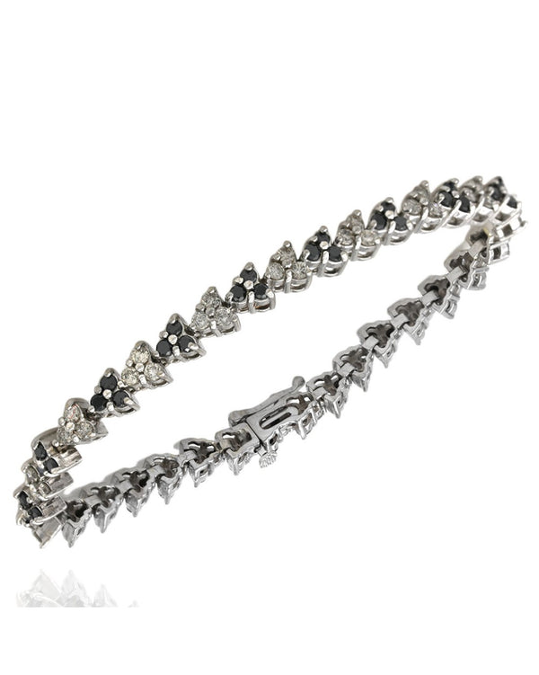 Black and White Diamond Triangle Inline Bracelet