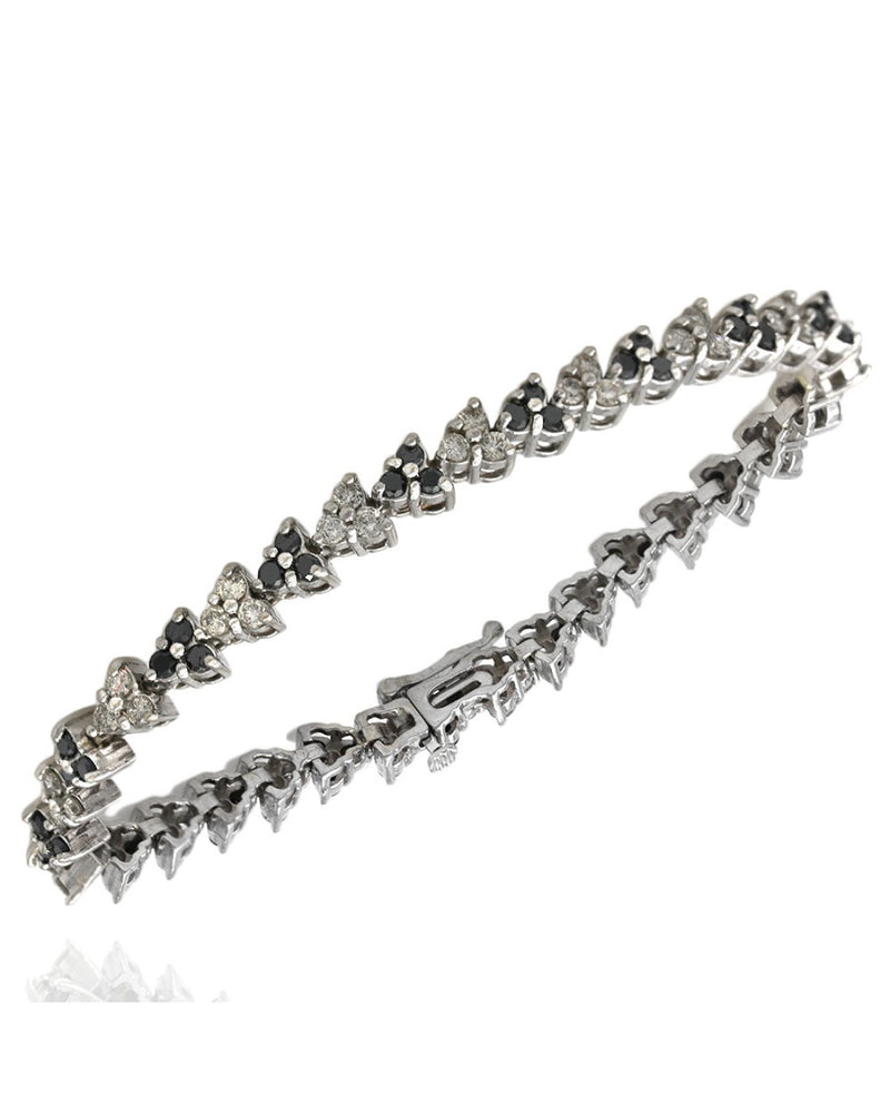 Black and White Diamond Triangle Inline Bracelet