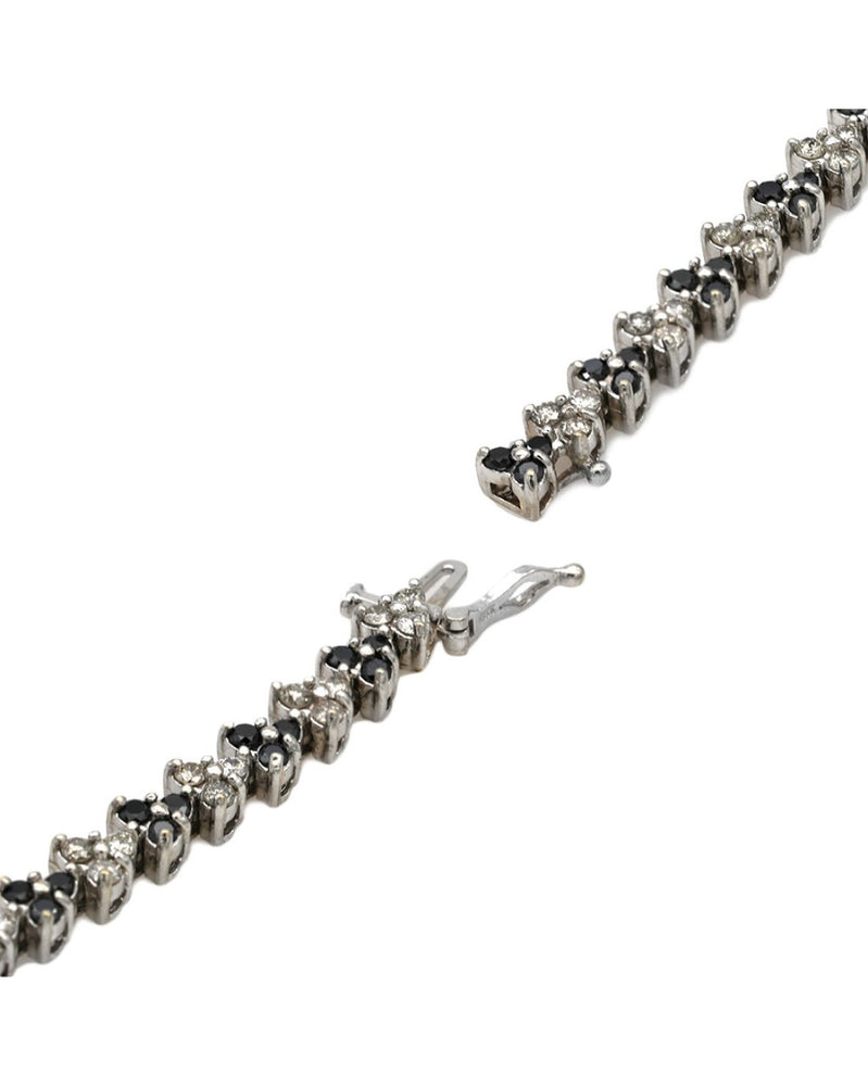 Black and White Diamond Triangle Inline Bracelet