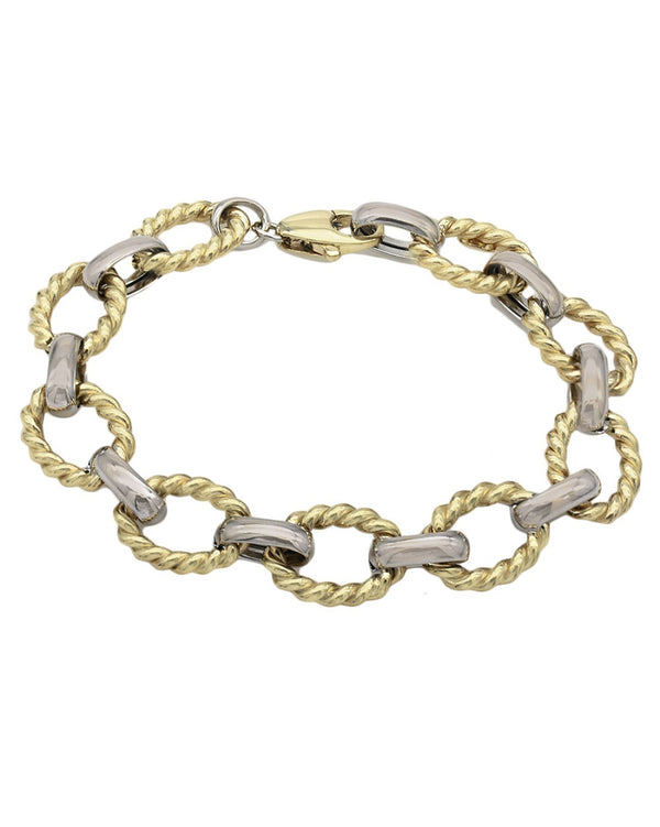 Alternating Twisted Oval and Oval Link Bracelet