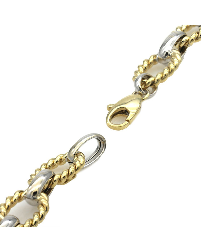 Alternating Twisted Oval and Oval Link Bracelet