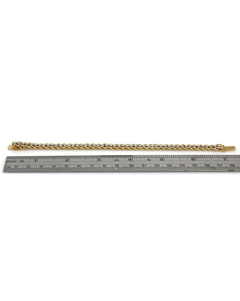 Diamond Rope Inline Bracelet in Yellow Gold