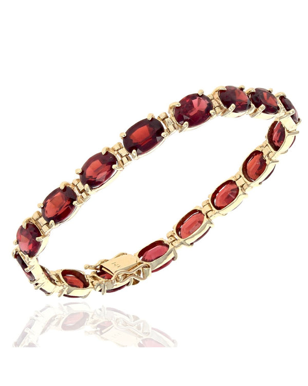 Pyrope Garnet Inline Bracelet in Yellow Gold