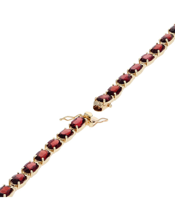 Pyrope Garnet Inline Bracelet in Yellow Gold