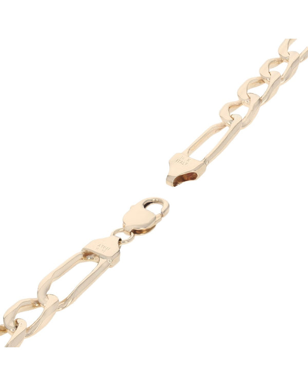 Gentlemans Figaro Link Chain Bracelet in Gold