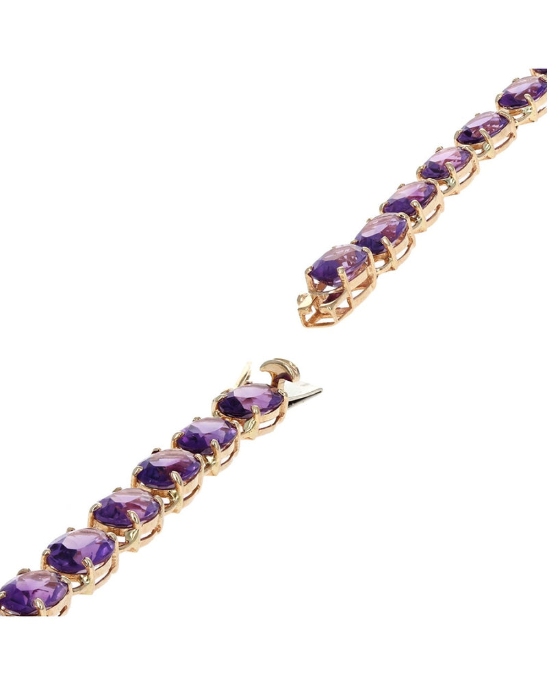 Amethyst Inline Bracelet in Yellow Gold