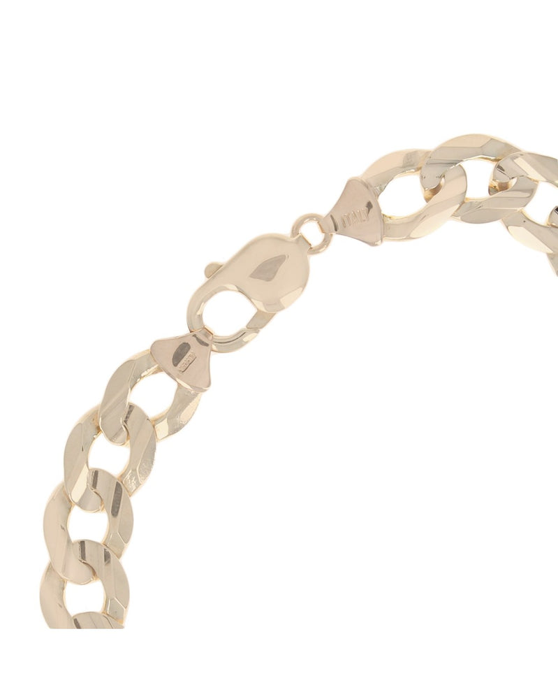 Flat Curb Chain Bracelet in Yellow Gold