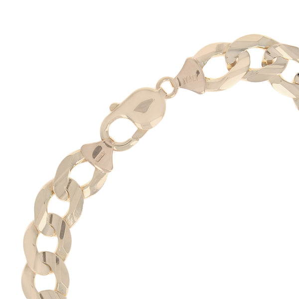 Flat Curb Chain Bracelet in Yellow Gold