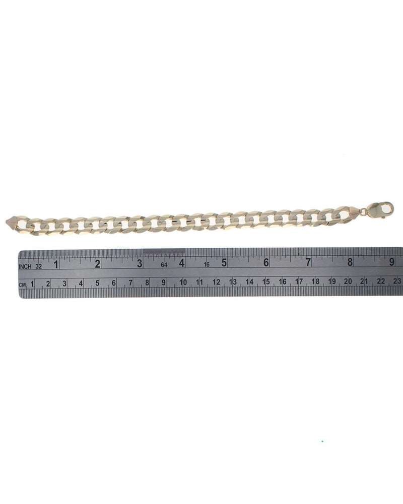 Flat Curb Chain Bracelet in Yellow Gold