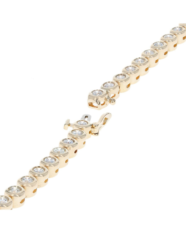 Bezel Set Diamond Inline Bracelet in Yellow Gold