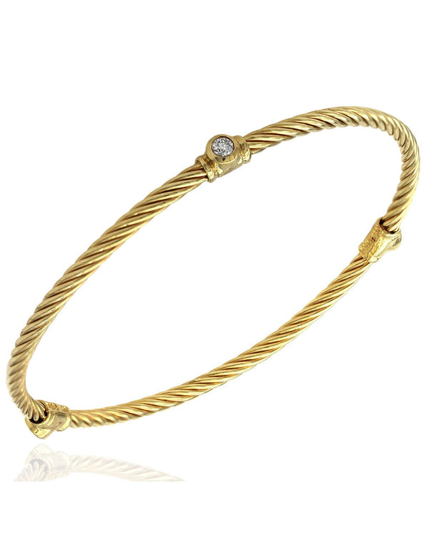 David Yurman Diamond Station Twisted Bangle