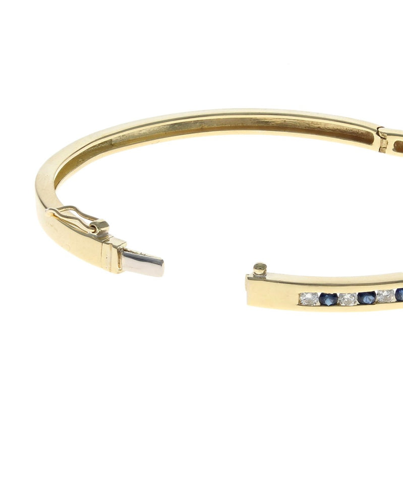 Alternating Sapphire and Diamond Bangle