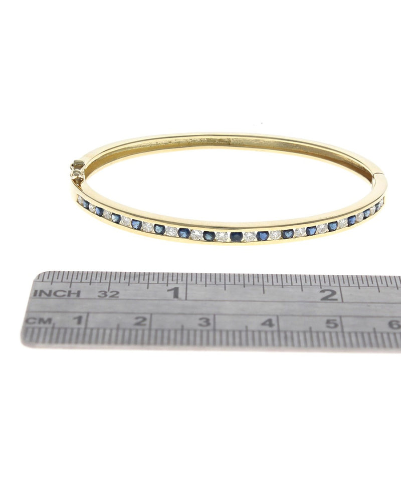 Alternating Sapphire and Diamond Bangle