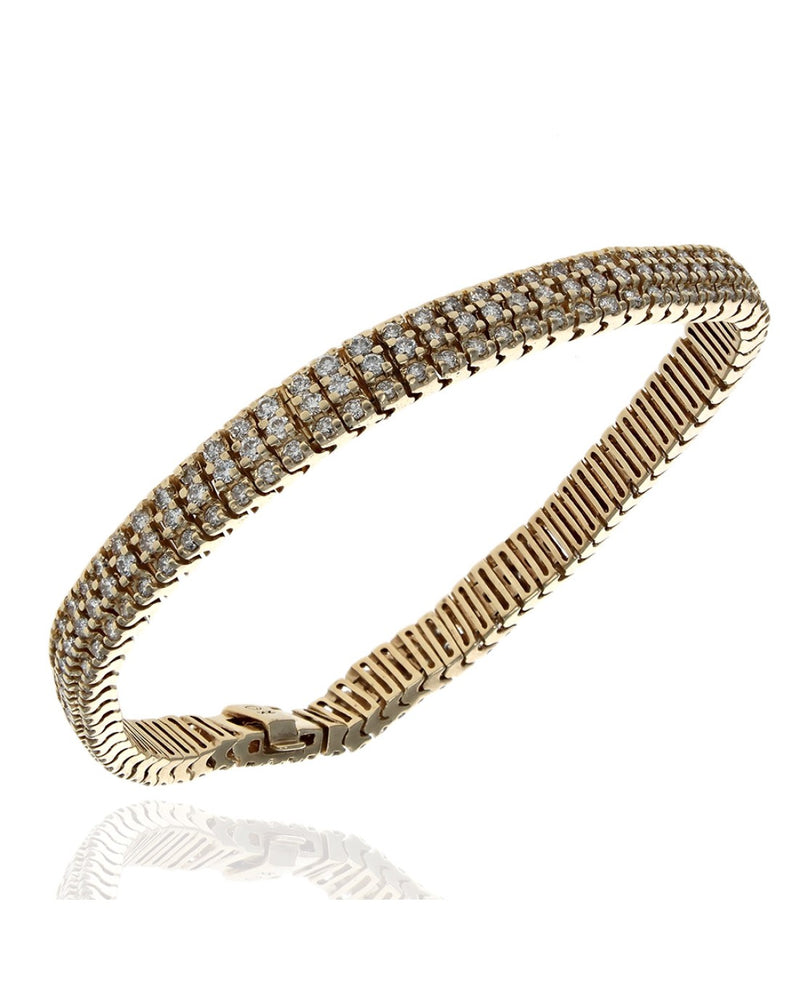 Three Row Diamond Pave Bracelet