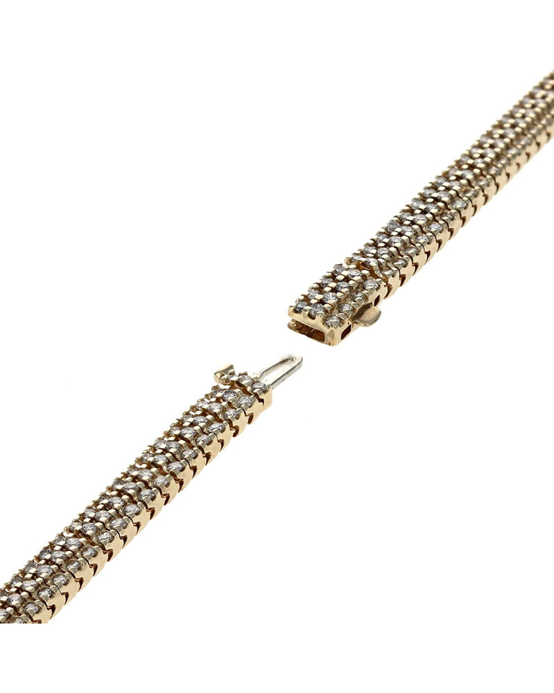 Three Row Diamond Pave Bracelet