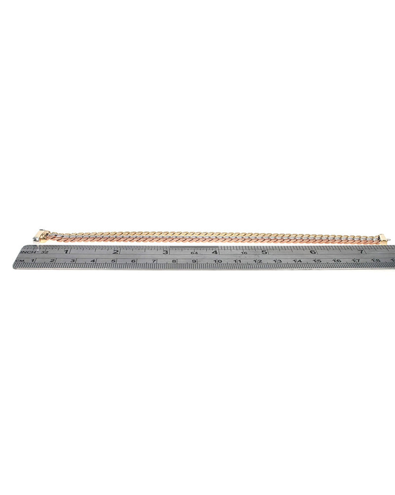 3 Tone 3 Strand Italian Line Bracelet