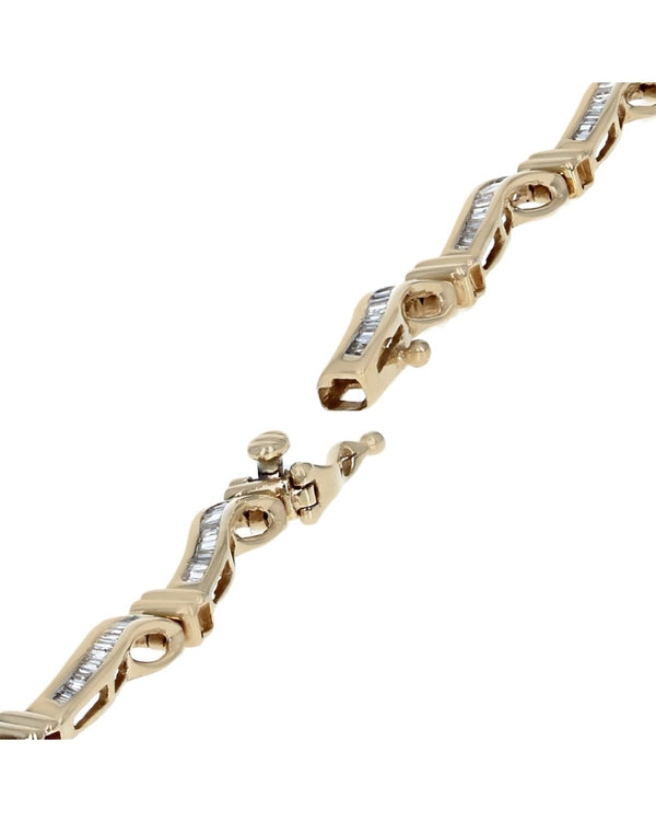 Diamond Infinity Link Bracelet in Yellow Gold