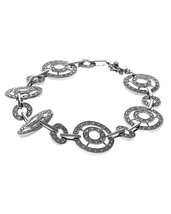 Diamond Alternating Circle/Bar Link Bracelet