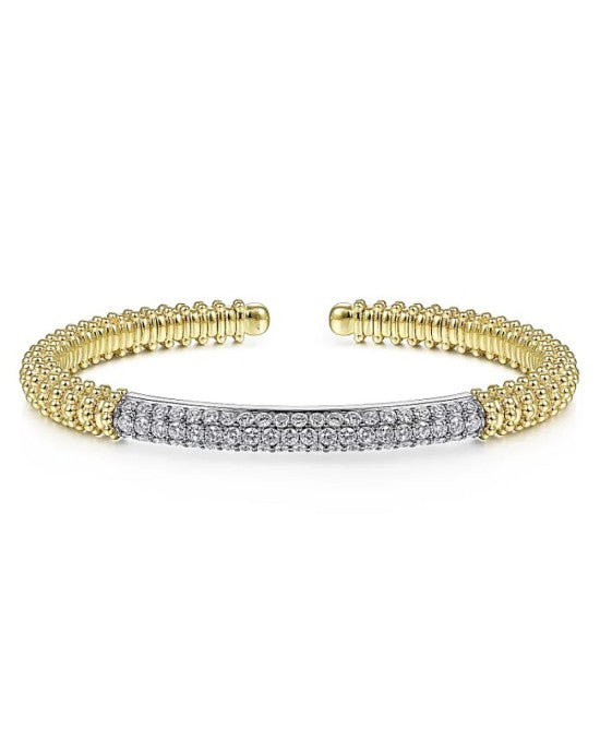 Gabroel & Co. Bujukan Collection Diamond Pave Bar Station Beaded Cuff