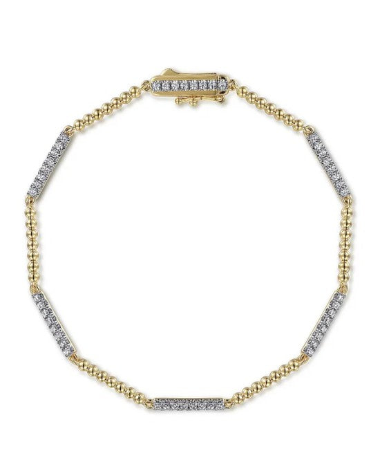 Gabriel & Co. Bujukan Collection Alternating Diamond Bar Beaded Bracelet